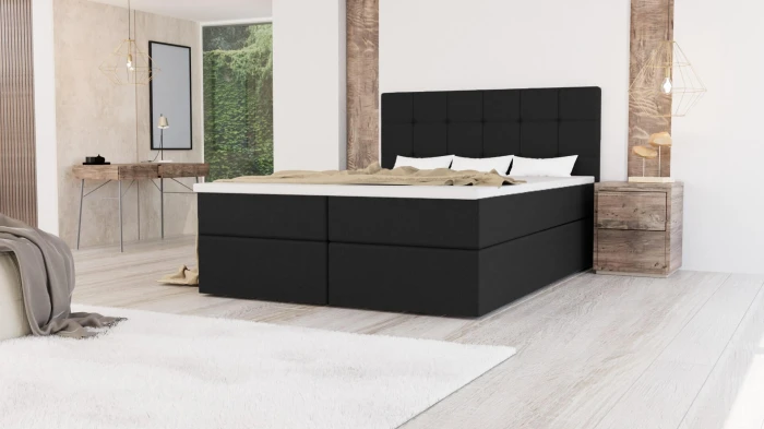 Bed - Boxspring MERA bed met laden - Topper tweepersoonsbed - 160x200 cm